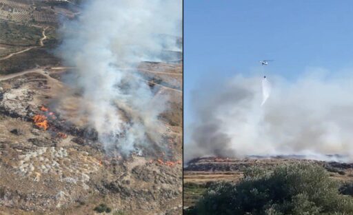 Yangın, saat 15.05 sıralarında Çeşme ilçesi Alaçatı Mahallesi’nde meydana geldi.