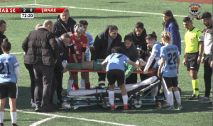 Kaleci Çimen ölümden döndü Bornova şehir  stadında  Bornova Hitabspor  ve