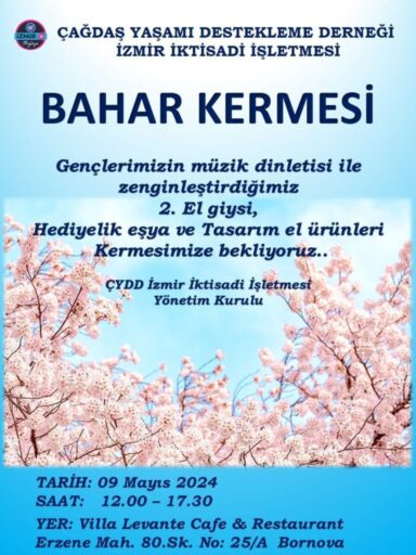 ÇYDD’den Eğitime Destek Kermesi Çağdaş Yaşamı Destekleme Derneği İzmir İktisadi İşletmesi, çağdaş eğitim projelerine
