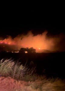 Bayındır’da dün Yakacık Mahallesi’nde zeytinlik ve makilik alanda çıkan yangın