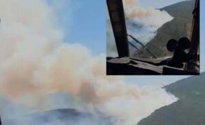 İzmir’in Urla ilçesinde orman yangını çıktı. Ekipler, yangına havadan ve