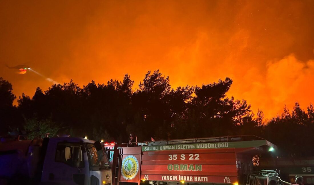 İzmir’in Buca ilçesinde, orman yangını çıktı. Alevlere havadan ve karadan
