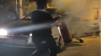 İZMİR'de Mustafa Karanlıkbulut (19), kız arkadaşının ailesi tarafından otomobille önü