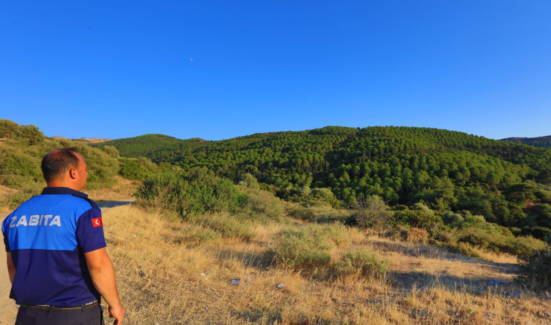 Güzelbahçe Belediyesi’ne bağlı zabıta ekipleri olası yangına karşı orman, mesire
