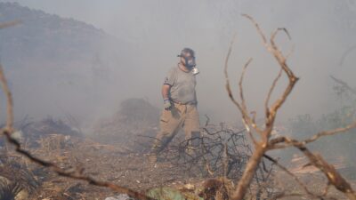 İzmir'in Urla ilçesinde öğle saatlerinde başlayan orman yangınını kontrol altına