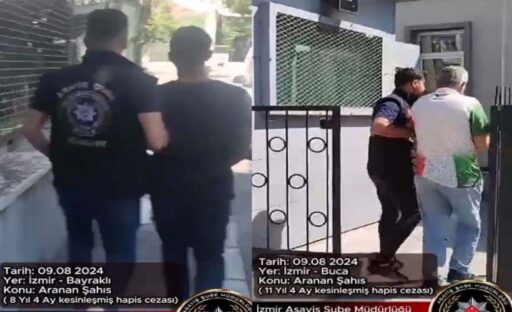 İzmir'de polis ekipleri, haklarında kesinleşmiş hapis cezasıyla aranan 2 hükümlüyü