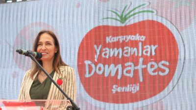 Karşıyaka Belediyesi tarafından düzenlenen “Yamanlar Domates Şenliği” muhteşem bir coşkuya