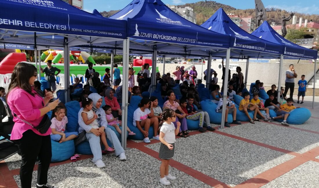 Yangından etkilenen çocuklara özel etkinlik İzmir Büyükşehir Belediyesi, Bayraklı ve Karşıyaka’da geçen ay çıkan orman