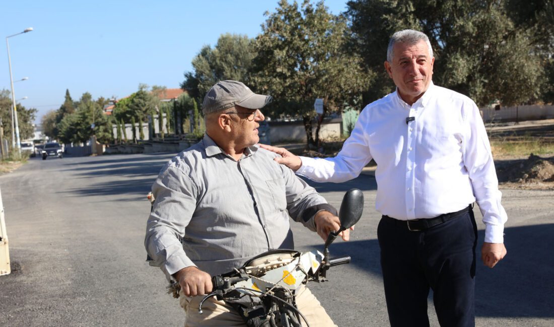 Güzelbahçe Yelki Mahallesi Namık Elal Caddesi altyapı çalışmalarının tamamlanmasınınardından asfalta
