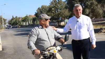 Güzelbahçe Yelki Mahallesi Namık Elal Caddesi altyapı çalışmalarının tamamlanmasınınardından asfalta