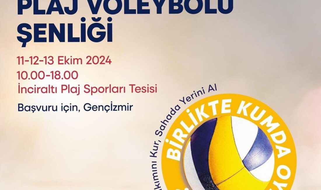 Liseliler plaj voleybolu şenliğinde buluşuyor İzmir Büyükşehir Belediyesi, 11-13 Ekim tarihleri arasında, lise öğrencilerinin katılacağı