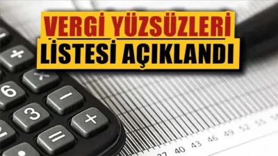 İşte Türkiye'nin vergi yüzsüzlerinde ilk liste açıklandı. kimler kimler var.
