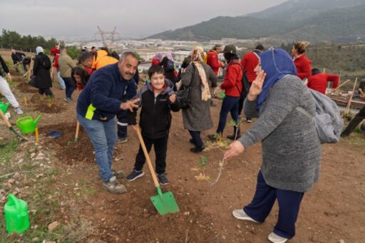 İzmir Büyükşehir Belediyesi, hafriyat döküm sahası olarak kullanıldıktan sonra ağaçlandırma