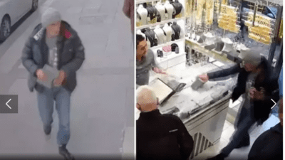 İstanbul'da ilginç bir soygun girişimi oldu.  Kuyumcunun önünde bir