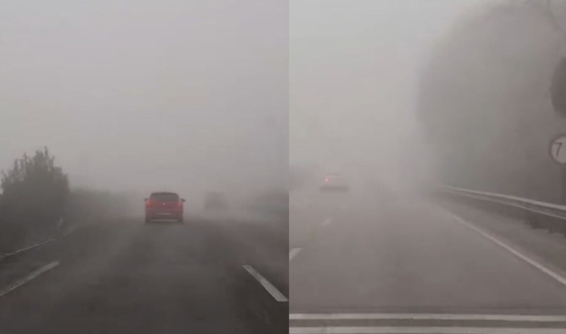 Akhisar İzmir yolu, yoğun sis etkisi altına girdi.