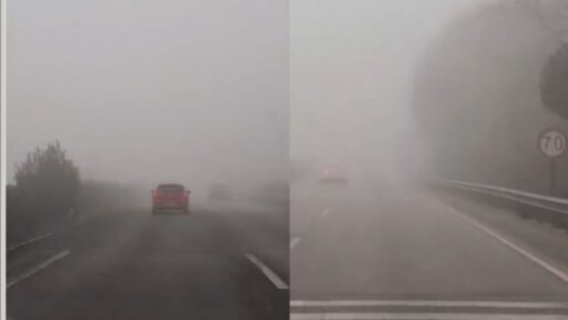 Akhisar İzmir yolu, yoğun sis etkisi altına girdi.