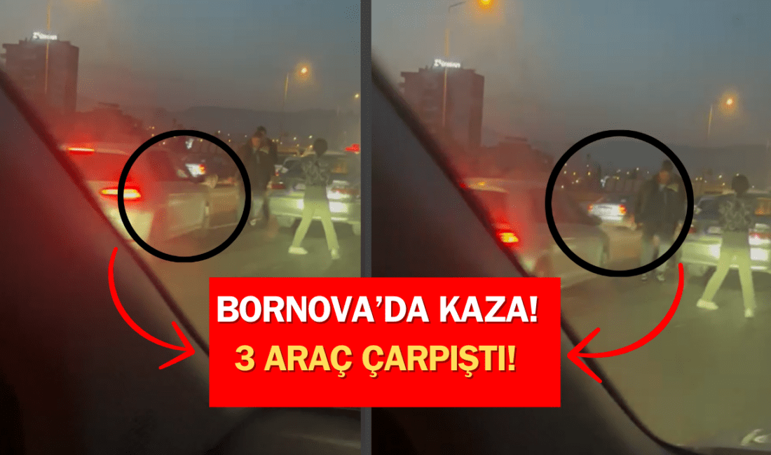 İzmir Bornova’da kaza: Trafik yoğun İzmir’in Bornova ilçesi Kazımdirik Mahallesi’nde 3 aracın karıştığı zincirleme trafik