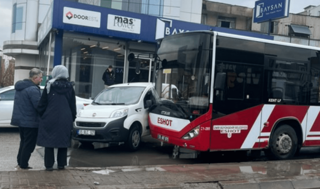 İzmir Buca’da ESHOT ile otomobil çarpıştı! İzmir’in Buca ilçesi Seyhan Mahallesi’nde meydana gelen kazada, ESHOT otobüsü