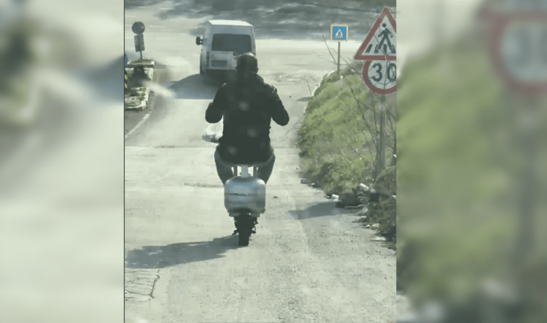 Tüp üzerine monte edilmiş bir düzenekle seyir halinde olan bir