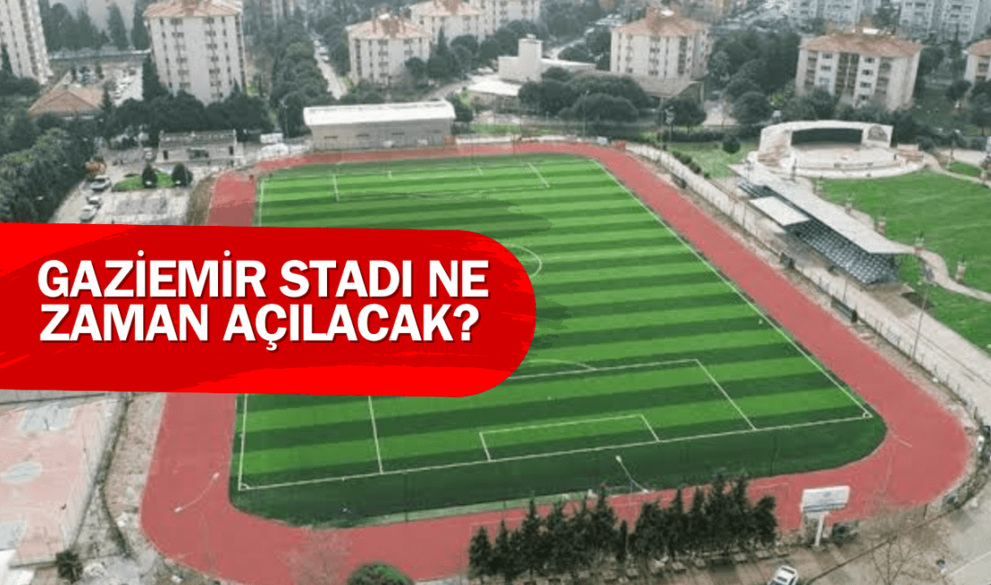 Gaziemir İlçe Stadı'nda başlatılan tartan pist tamiratı, aylar süren gecikmelerle