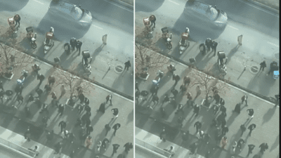 İzmir’in Bayraklı ilçesinde, İzmir Adliyesi’nin karşısında iki grup arasında kavga