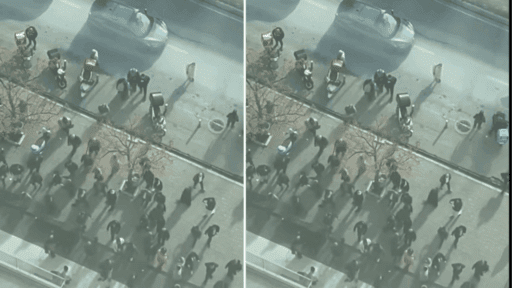 İzmir’in Bayraklı ilçesinde, İzmir Adliyesi’nin karşısında iki grup arasında kavga