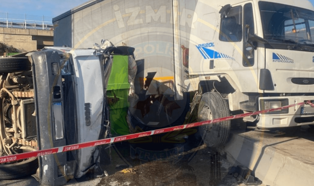 Işıkkent girişi 6108 Sokak’ta bir kamyon ve otomobilin çarpışması sonucu