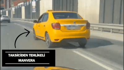 İzmir’de seyir halinde ilerleyen bir ticari taksi, aniden diğer araçların