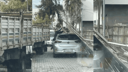 Alkollü olduğu iddia edilen bir kamyon sürücüsü, park halindeki bir