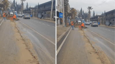 İzmir’in Buca ilçesinde devam eden asfalt çalışmaları, bölge sakinleri tarafından