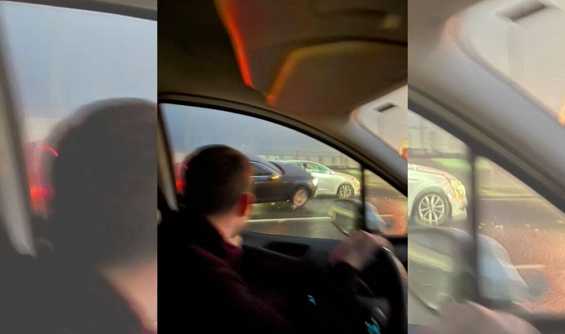 Kemalpaşa-İzmir otoyolunda meydana gelen trafik kazası sürücüleri korkuttu.