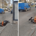 İzmir’in Konak ilçesi Tepecik Hastanesi girişinde, seyir halindeki bir motosiklet