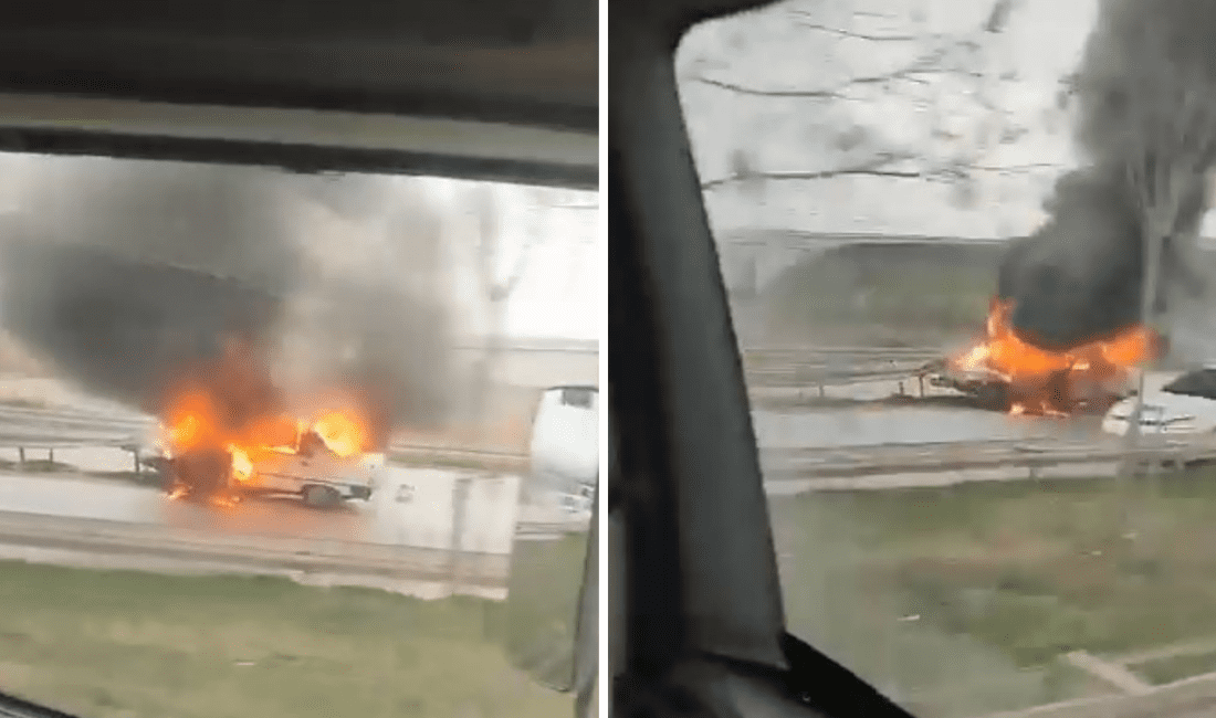 İzmir-Bursa otobanında, Canbolu Köprüsü üzerinde bariyere çarpan bir aracın, kazanın