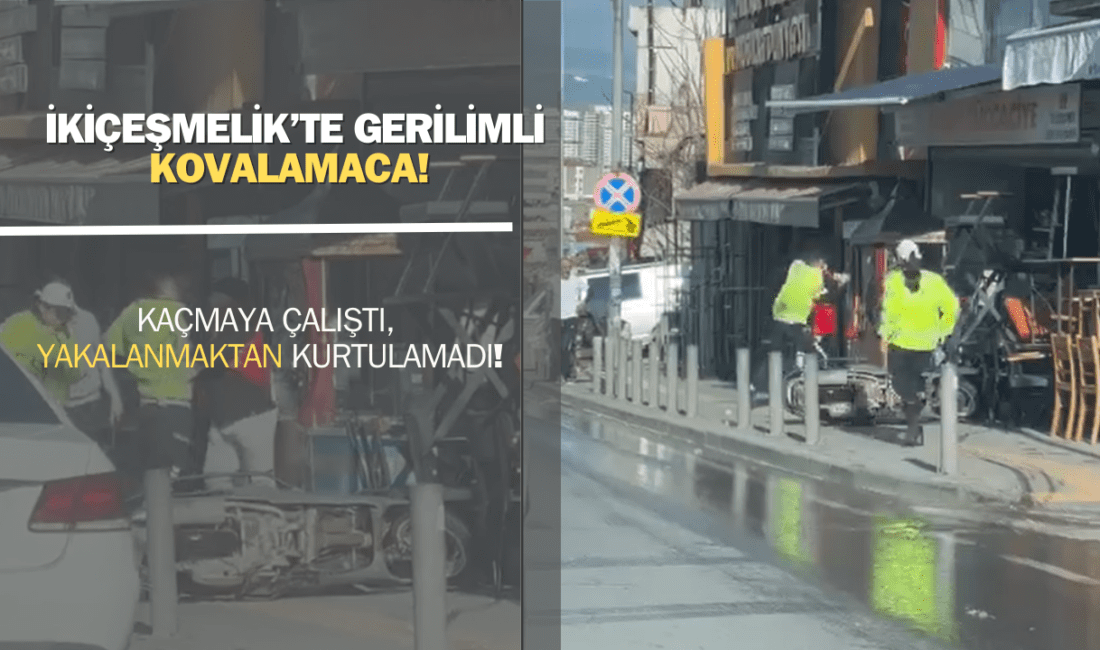 Konak ilçesi İkiçeşmelik semtinde, motosikletli bir vatandaş trafik çevirmesi sırasında
