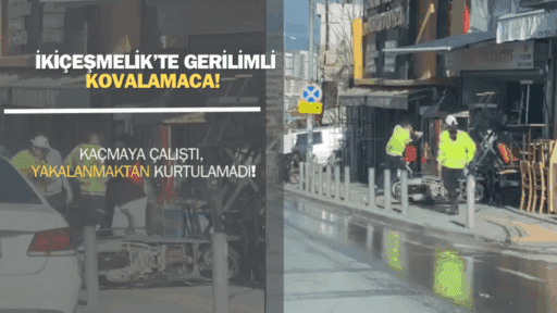 Konak ilçesi İkiçeşmelik semtinde, motosikletli bir vatandaş trafik çevirmesi sırasında