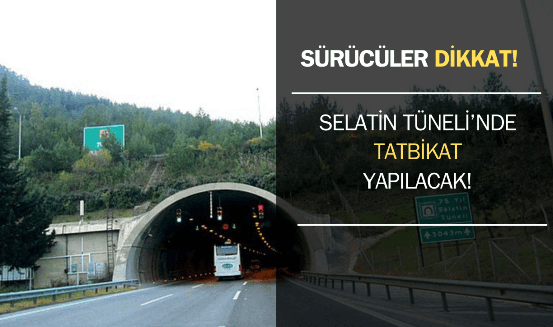 İzmir-Aydın Otoyolu üzerinde bulunan 75. Yıl Selatin Tüneli içinde Aydın