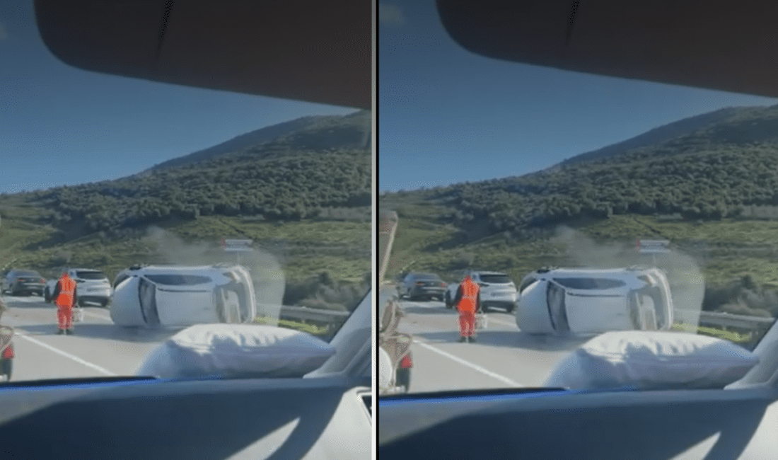 Sürücüsünün direksiyon hakimiyetini kaybetmesi sonucu kontrolden çıkarak kaza sonucu ters