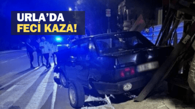 Bugün akşam saatlerinde Urla Kalabak’ta bir araç, otobüs durağına çarptı.