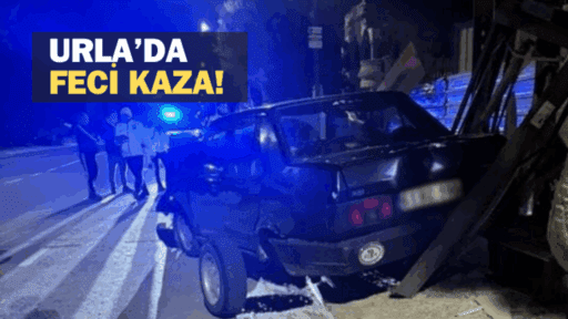 Bugün akşam saatlerinde Urla Kalabak’ta bir araç, otobüs durağına çarptı.