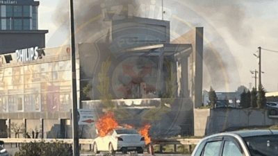 İzmir Akçay Caddesi üzerinde, Menderes istikametine doğru polis kapama noktası