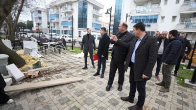 Menderes Belediye Başkanı İlkay Çiçek, yapılan çalışmaları yerinde inceledi. 