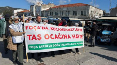 Foça’da faaliyet yürüten taş ocaklarına karşı açılan davalarını kazanmalarına rağmen,