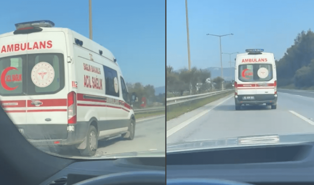 İzmir-Aydın Otobanı’nda bir ambulansın, hasta taşımadığı halde sol şeridi işgal