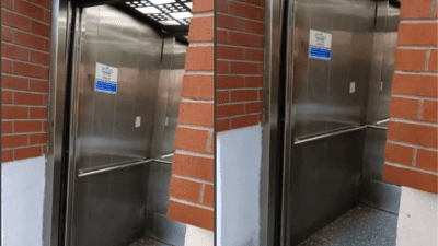 İzmir’in Bornova ilçesinde, Bölge Metro istasyonunda bulunan üst geçitteki bozuk