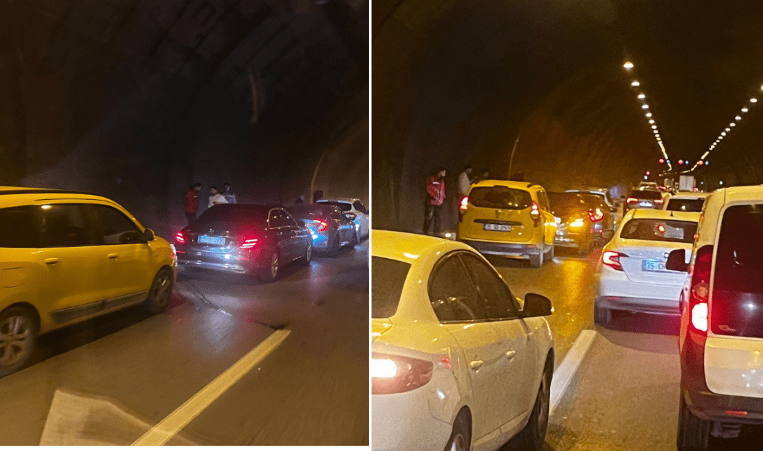 İzmir’in Bayraklı ilçesindeki Bayraklı Tüneli’nde zincirleme trafik kazası meydana geldi.
