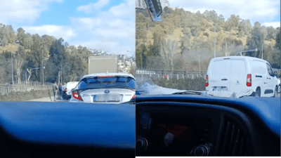 İzmir’in Bayraklı ilçesi otoyol üzerinde iki aracın karıştığı trafik kazası