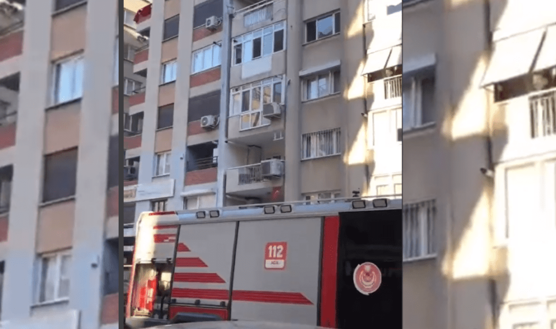 İzmir’in Bayraklı ilçesi Haşim İşcan Caddesi’nde bulunan bir evde yangın