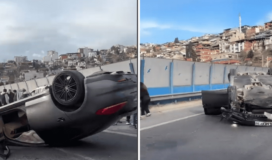 İzmir’in Bayraklı ilçesinde, otobanda meydana gelen trafik kazasında bir araç