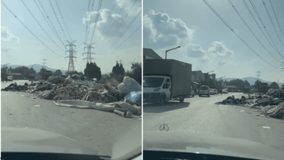 Bornova ilçesi Ayakkabıcılar Sitesi'nin bulunduğu mevkide biriken çöpler, çevre sakinlerinin