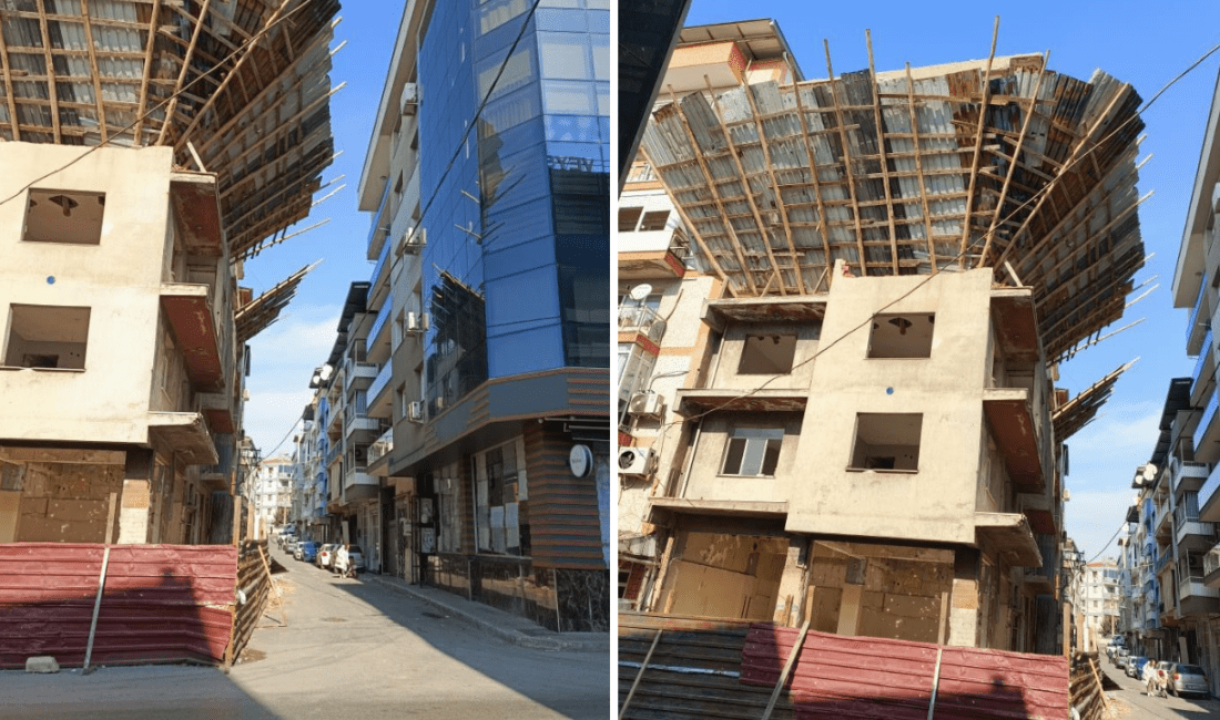 İzmir Bozyaka’da inşaat tedirğinliği Karabağlar ilçesi Bozyaka Eski İzmir Caddesi, Halıpark’ın yan sokağında bulunan